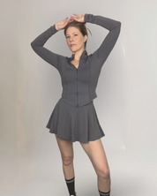 LuxeCourt Skirt - Grey