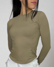 Aura Long Sleeve Top - Dark Olive